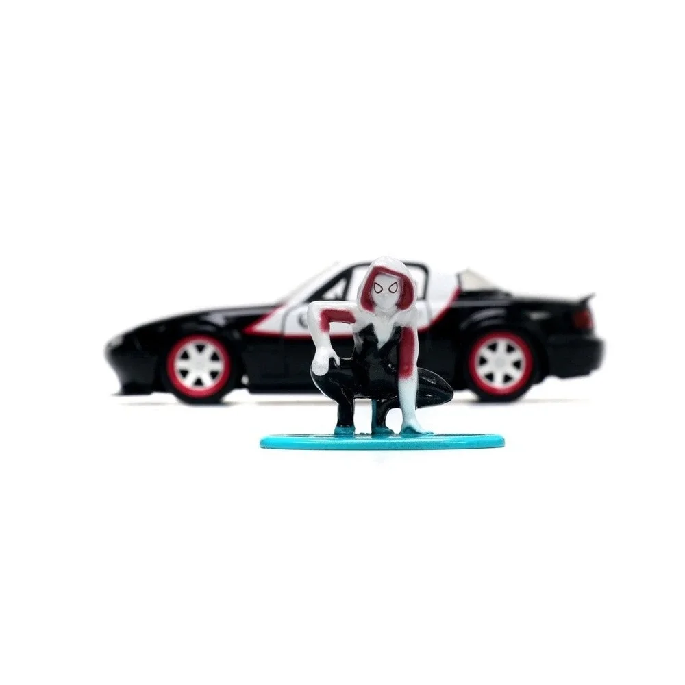 Jada 1:32 Hollywood Rides Spider Man Ghost Spider & 1990 Mazda Miata 33662 New